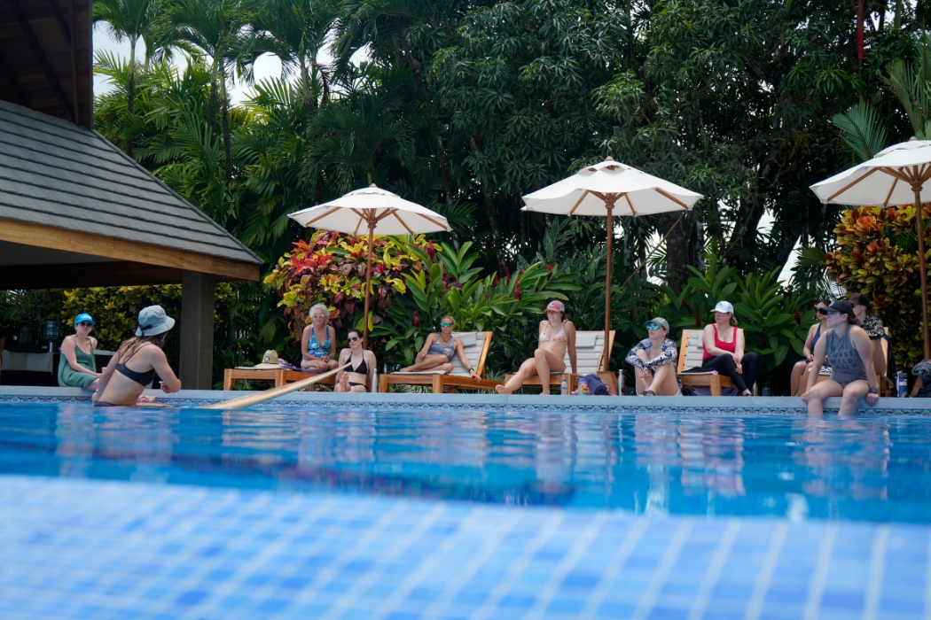 People relaxing at Lamangata Luxury Surf Resort